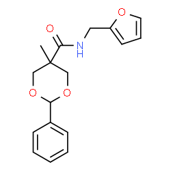 ChemSpider 2D Image | N-(2-Furylmethyl)-5-methyl-2-phenyl-1,3-dioxane-5-carboxamide | C17H19NO4