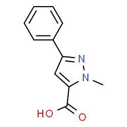 ChemSpider 2D Image | 1-Methyl-3-phenyl-1H-pyrazole-5-carboxylic acid | C11H10N2O2