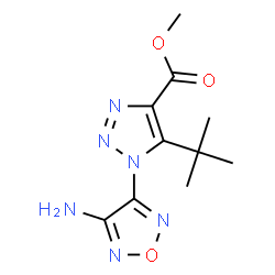 ChemSpider 2D Image | Methyl 1-(4-amino-1,2,5-oxadiazol-3-yl)-5-(2-methyl-2-propanyl)-1H-1,2,3-triazole-4-carboxylate | C10H14N6O3
