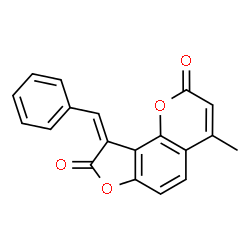 ChemSpider 2D Image | (9Z)-9-Benzylidene-4-methyl-2H-furo[2,3-h]chromene-2,8(9H)-dione | C19H12O4