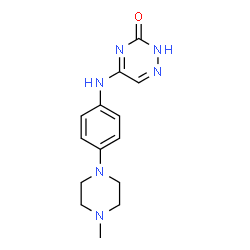 ChemSpider 2D Image | 5-{[4-(4-Methyl-1-piperazinyl)phenyl]amino}-1,2,4-triazin-3(2H)-one | C14H18N6O