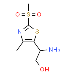 ChemSpider 2D Image | 2-Amino-2-[4-methyl-2-(methylsulfonyl)-1,3-thiazol-5-yl]ethanol | C7H12N2O3S2