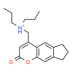 ChemSpider 2D Image | N-[(2-Oxo-2,6,7,8-tetrahydrocyclopenta[g]chromen-4-yl)methyl]-N-propyl-1-propanaminium | C19H26NO2