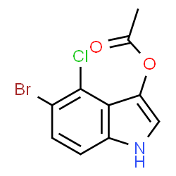 ChemSpider 2D Image | 5-Bromo-4-chloro-3-indolyl acetate | C10H7BrClNO2