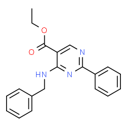 ChemSpider 2D Image | Ethyl 4-(benzylamino)-2-phenyl-5-pyrimidinecarboxylate | C20H19N3O2