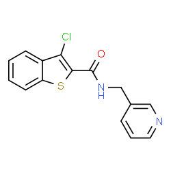 ChemSpider 2D Image | 3-Chloro-N-(3-pyridinylmethyl)-1-benzothiophene-2-carboxamide | C15H11ClN2OS