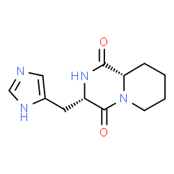 ChemSpider 2D Image | (3S,9aS)-3-(1H-Imidazol-5-ylmethyl)tetrahydro-2H-pyrido[1,2-a]pyrazine-1,4(3H,6H)-dione | C12H16N4O2
