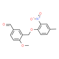 ChemSpider 2D Image | 4-METHOXY-3-(4-METHYL-2-NITROPHENOXYMETHYL)BENZALDEHYDE | C16H15NO5
