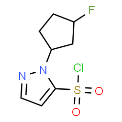 ChemSpider 2D Image | 1-(3-Fluorocyclopentyl)-1H-pyrazole-5-sulfonyl chloride | C8H10ClFN2O2S