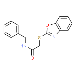 ChemSpider 2D Image | 2-(1,3-Benzoxazol-2-ylsulfanyl)-N-benzylacetamide | C16H14N2O2S