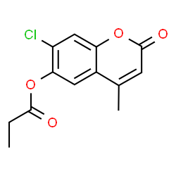 ChemSpider 2D Image | 7-chloro-4-methyl-2-oxochromen-6-yl propanoate | C13H11ClO4
