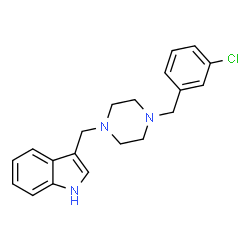 ChemSpider 2D Image | 3-[4-(3-Chloro-benzyl)-piperazin-1-ylmethyl]-1H-indole | C20H22ClN3