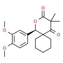 ChemSpider 2D Image | (1R)-1-(3,4-Dimethoxyphenyl)-4,4-dimethyl-2-oxaspiro[5.5]undecane-3,5-dione | C20H26O5