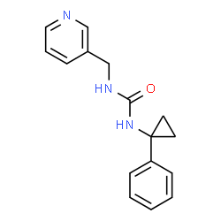 ChemSpider 2D Image | 1-(1-Phenylcyclopropyl)-3-(3-pyridinylmethyl)urea | C16H17N3O