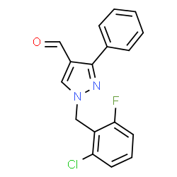 ChemSpider 2D Image | 1-(2-Chloro-6-fluorobenzyl)-3-phenyl-1H-pyrazole-4-carbaldehyde | C17H12ClFN2O
