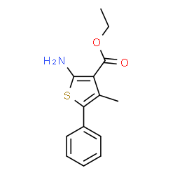 ChemSpider 2D Image | Ethyl 2-amino-4-methyl-5-phenyl-3-thiophenecarboxylate | C14H15NO2S