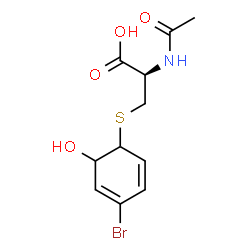ChemSpider 2D Image | N-Acetyl-S-(4-bromo-6-hydroxy-2,4-cyclohexadien-1-yl)-L-cysteine | C11H14BrNO4S