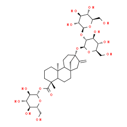 ChemSpider 2D Image | 1-O-[(5xi,8alpha,9xi,10alpha,13alpha)-13-{[2-O-(beta-D-Glucopyranosyl)-beta-D-glucopyranosyl]oxy}-18-oxokaur-16-en-18-yl]-beta-D-glucopyranose | C38H60O18