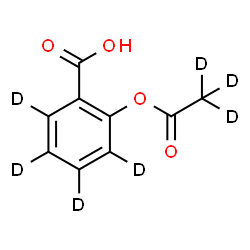 ChemSpider 2D Image | 2-[(~2~H_3_)Ethanoyloxy](~2~H_4_)benzoic acid | C9HD7O4