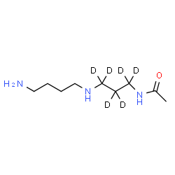 ChemSpider 2D Image | N-{3-[(4-Aminobutyl)amino](~2~H_6_)propyl}acetamide | C9H15D6N3O