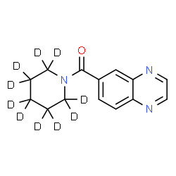 ChemSpider 2D Image | (~2~H_10_)-1-Piperidinyl(6-quinoxalinyl)methanone | C14H5D10N3O