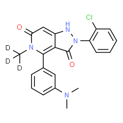 ChemSpider 2D Image | 2-(2-Chlorophenyl)-4-[3-(dimethylamino)phenyl]-5-(~2~H_3_)methyl-1H-pyrazolo[4,3-c]pyridine-3,6(2H,5H)-dione | C21H16D3ClN4O2