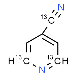 ChemSpider 2D Image | 4-(2,6-~13~C_2_)Pyridine(~13~C)carbonitrile | C313C3H4N2