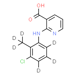 ChemSpider 2D Image | 2-{[3-Chloro-2-(~2~H_3_)methyl(~2~H_3_)phenyl]amino}nicotinic acid | C13H5D6ClN2O2