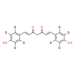 ChemSpider 2D Image | (1E,6E)-1,7-Bis[4-hydroxy(~2~H_4_)phenyl]-1,6-heptadiene-3,5-dione | C19H8D8O4