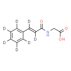 ChemSpider 2D Image | N-[(2E)-3-(~2~H_5_)Phenyl(~2~H_2_)-2-propenoyl]glycine | C11H4D7NO3