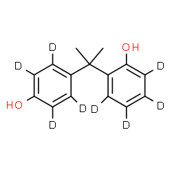 ChemSpider 2D Image | 2-{2-[4-Hydroxy(~2~H_4_)phenyl]-2-propanyl}(~2~H_4_)phenol | C15H8D8O2