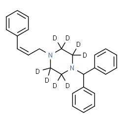 ChemSpider 2D Image | 1-(Diphenylmethyl)-4-[(2Z)-3-phenyl-2-propen-1-yl](~2~H_8_)piperazine | C26H20D8N2