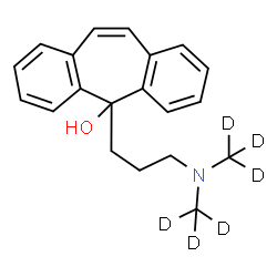 ChemSpider 2D Image | 5-(3-{Bis[(~2~H_3_)methyl]amino}propyl)-5H-dibenzo[a,d][7]annulen-5-ol | C20H17D6NO