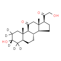 ChemSpider 2D Image | (3alpha,5alpha)-3,21-Dihydroxy(2,2,3,4,4-~2~H_5_)pregnane-11,20-dione | C21H27D5O4