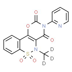 ChemSpider 2D Image | 5-(~2~H_3_)Methyl-3-(2-pyridinyl)-2H,5H-[1,3]oxazino[5,6-c][1,2]benzothiazine-2,4(3H)-dione 6,6-dioxide | C16H8D3N3O5S