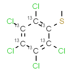 ChemSpider 2D Image | 1,2,3,4,5-Pentachloro-6-(methylsulfanyl)(~13~C_6_)benzene | C13C6H3Cl5S