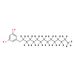 ChemSpider 2D Image | 5-[(2,2,3,3,4,4,5,5,6,6,7,7,8,8,9,9,10,10,11,11,12,12,13,13,14,14,15,15,15-~2~H_29_)Pentadecyl]-1,3-benzenediol | C21H7D29O2