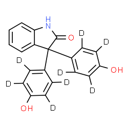 ChemSpider 2D Image | 3,3-Bis[4-hydroxy(~2~H_4_)phenyl]-1,3-dihydro-2H-indol-2-one | C20H7D8NO3