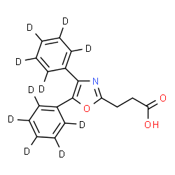 ChemSpider 2D Image | 3-{4,5-Bis[(~2~H_5_)phenyl]-1,3-oxazol-2-yl}propanoic acid | C18H5D10NO3
