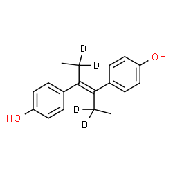ChemSpider 2D Image | 4,4'-(3E)-(2,2,5,5-~2~H_4_)-3-Hexene-3,4-diyldiphenol | C18H16D4O2