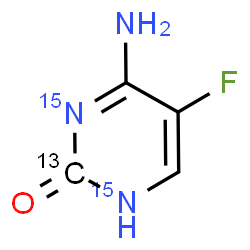 ChemSpider 2D Image | 4-Amino-5-fluoro-2(1H)-(2-~13~C,~15~N_2_)pyrimidinone | C313CH4FN15N2O