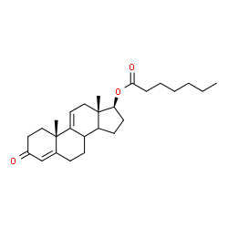 ChemSpider 2D Image | (8xi,14xi,17beta)-3-Oxoandrosta-4,9(11)-dien-17-yl heptanoate | C26H38O3