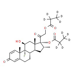 ChemSpider 2D Image | (11beta,16alpha)-9-Fluoro-11-hydroxy-16-methyl-3,20-dioxopregna-1,4-diene-17,21-diyl di(~2~H_5_)propanoate | C28H27D10FO7