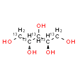 ChemSpider 2D Image | D-(~13~C_5_)-threo-Pentitol | 13C5H12O5