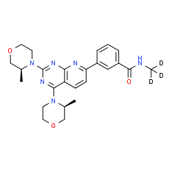 ChemSpider 2D Image | 3-{2,4-Bis[(3S)-3-methyl-4-morpholinyl]pyrido[2,3-d]pyrimidin-7-yl}-N-(~2~H_3_)methylbenzamide | C25H27D3N6O3