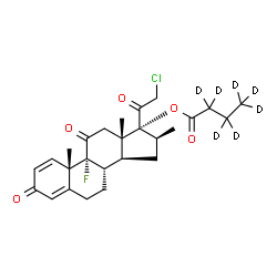 ChemSpider 2D Image | (16beta)-21-Chloro-9-fluoro-16-methyl-3,11,20-trioxopregna-1,4-dien-17-yl (~2~H_7_)butanoate | C26H25D7ClFO5