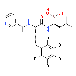 ChemSpider 2D Image | N-[(1S)-1-(Dihydroxyboryl)-3-methylbutyl]-Nalpha-(2-pyrazinylcarbonyl)-L-(2,3,4,5,6-~2~H_5_)phenylalaninamide | C19H20D5BN4O4