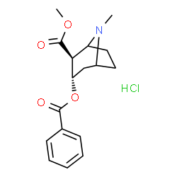 ChemSpider 2D Image | Methyl (2S,3S)-3-(benzoyloxy)-8-methyl-8-azabicyclo[3.2.1]octane-2-carboxylate hydrochloride (1:1) | C17H22ClNO4