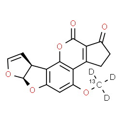 ChemSpider 2D Image | (6aR,9aS)-4-[(~13~C,~2~H_3_)Methyloxy]-2,3,6a,9a-tetrahydrocyclopenta[c]furo[3',2':4,5]furo[2,3-h]chromene-1,11-dione | C1613CH9D3O6