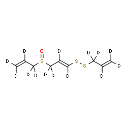 ChemSpider 2D Image | (1E)-1-[(~2~H_5_)-2-Propen-1-yldisulfanyl]-3-[(~2~H_5_)-2-propen-1-ylsulfinyl](~2~H_4_)-1-propene | C9D14OS3